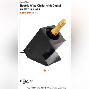 Electric Wine Chiller with Digital Display in Black/ Magic Chef